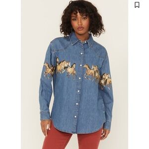 Wrangler Denim Horse Print Shirt